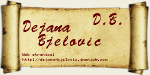 Dejana Bjelović vizit kartica